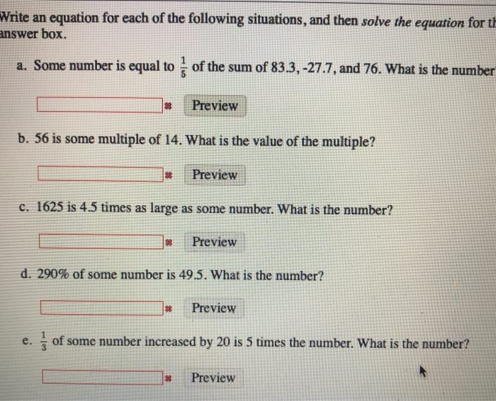 Solved Write an equation for each of the following | Chegg.com