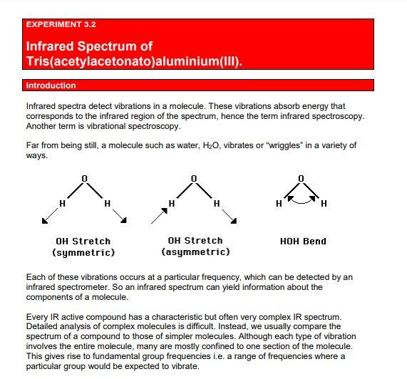 Solved Project 3 Metal Acetylacetonates Acetylacetone | Chegg.com