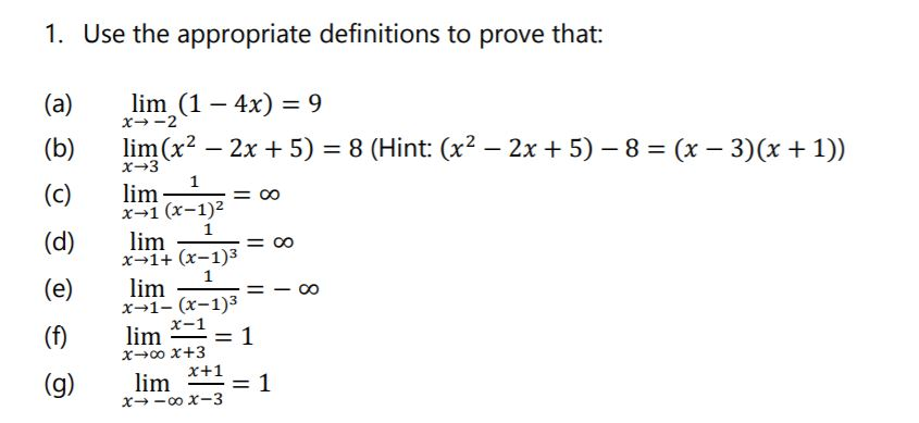 Solved 1. Use The Appropriate Definitions To Prove That: (a) | Chegg.com