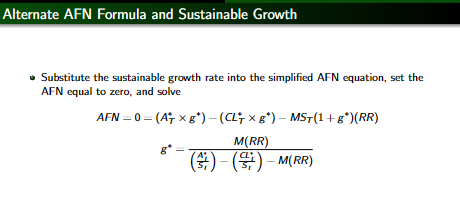 Here is the sustainable growth rate formula along | Chegg.com