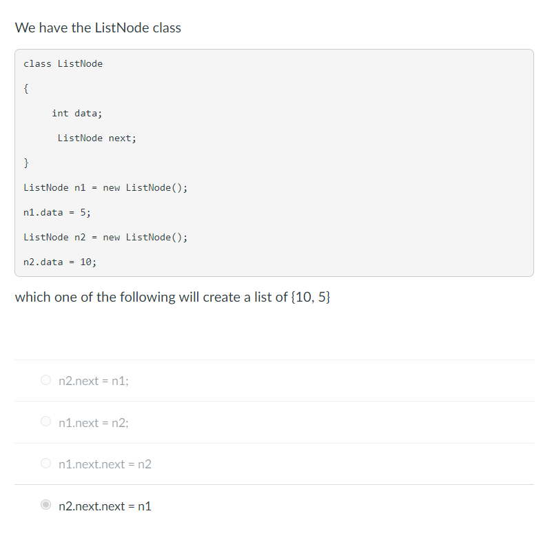 Solved Question 5 0 / 1 pts To remove a node form a link | Chegg.com