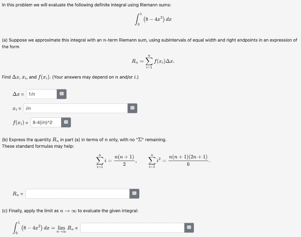 Solved In this problem we will evaluate the following | Chegg.com