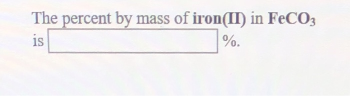 Образец сидерита основная часть которого feco3 содержит 40 железа вычислите сколько процентов feco3