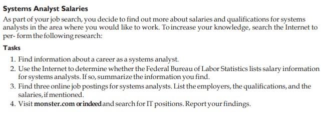 Solved Systems Analyst Salaries As part of your job search, | Chegg.com