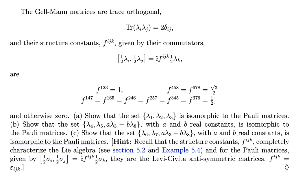 Problem 9.2 GellMann matrices. The GellMann