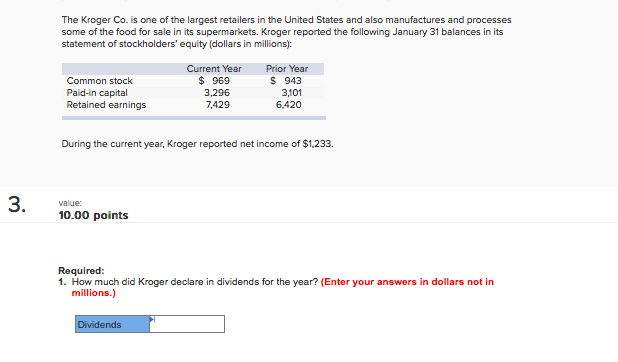 Solved The Kroger Co. Is One Of The Largest Retailers In The | Chegg.com