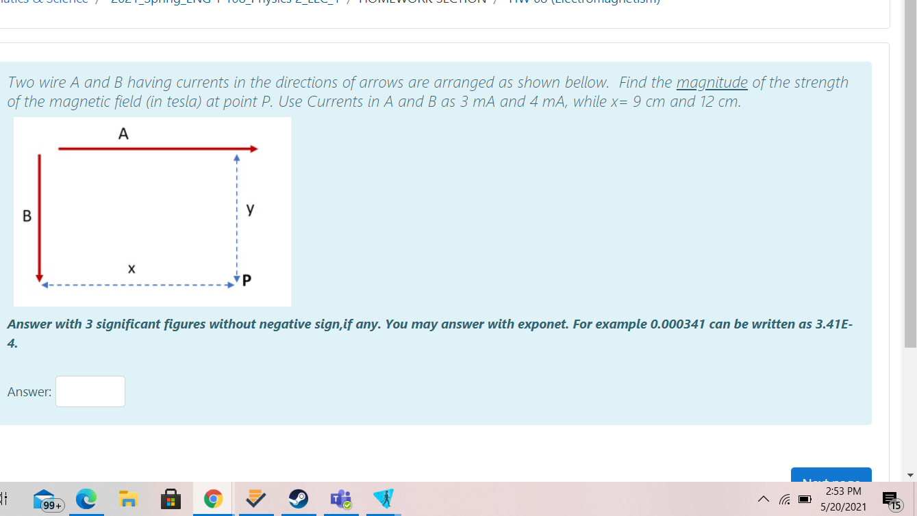 Solved Two Wire A And B Having Currents In The Directions Of | Chegg.com