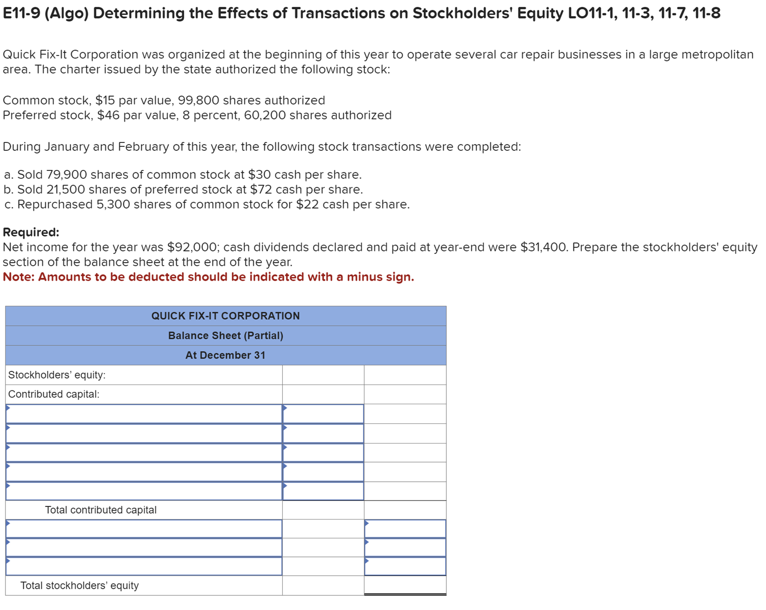 Solved E11-9 (Algo) Determining the Effects of Transactions | Chegg.com