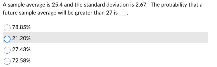 Solved A sample average is 25.4 and the standard deviation | Chegg.com