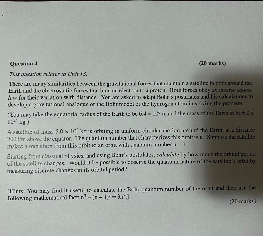 Solved Question 4 (20 Marks) This Question Relates To Unit | Chegg.com