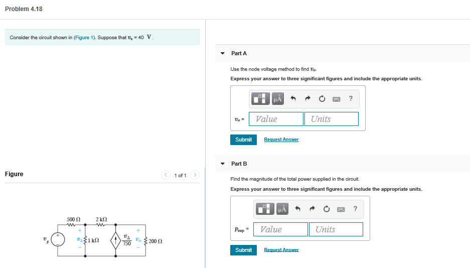 Solved Problem 4.18 Consider the circuit shown in (Figure | Chegg.com