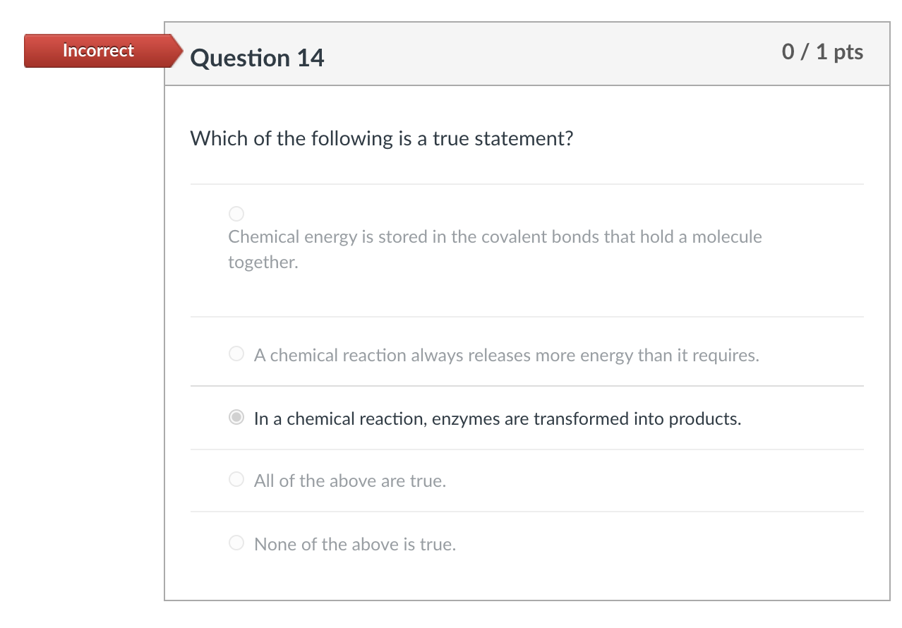 Solved Which of the following is a true statement? Which | Chegg.com