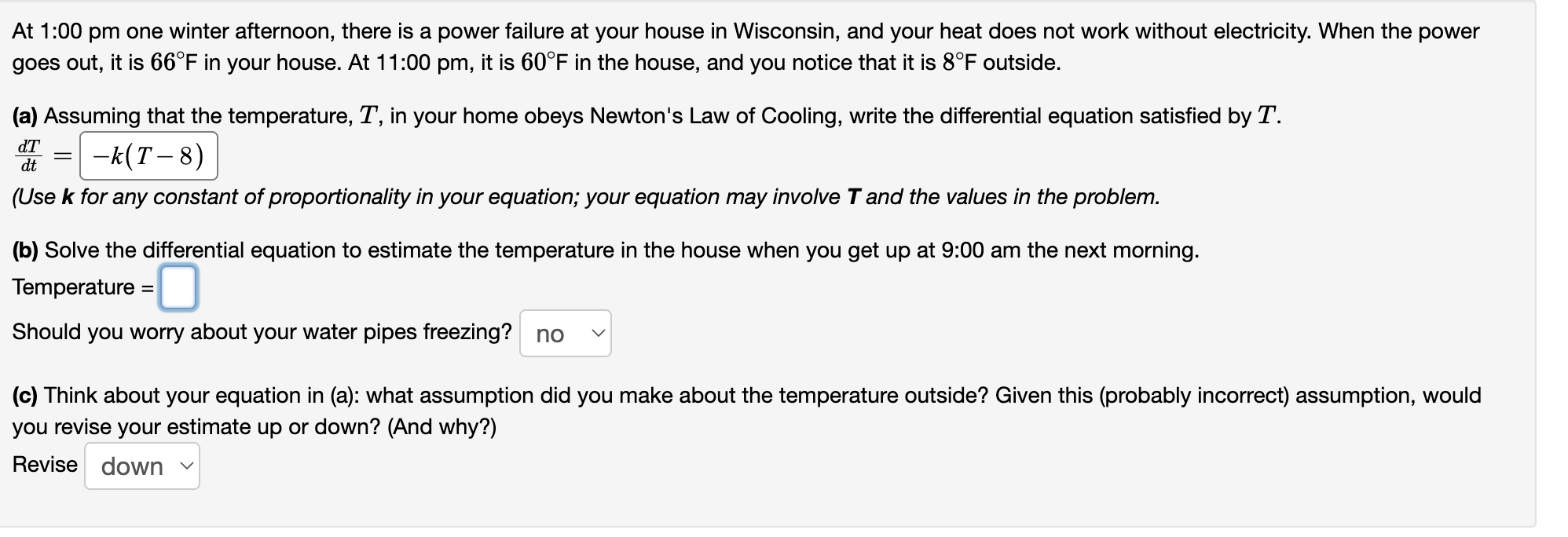 Solved At 1:00 pm one winter afternoon, there is a power | Chegg.com