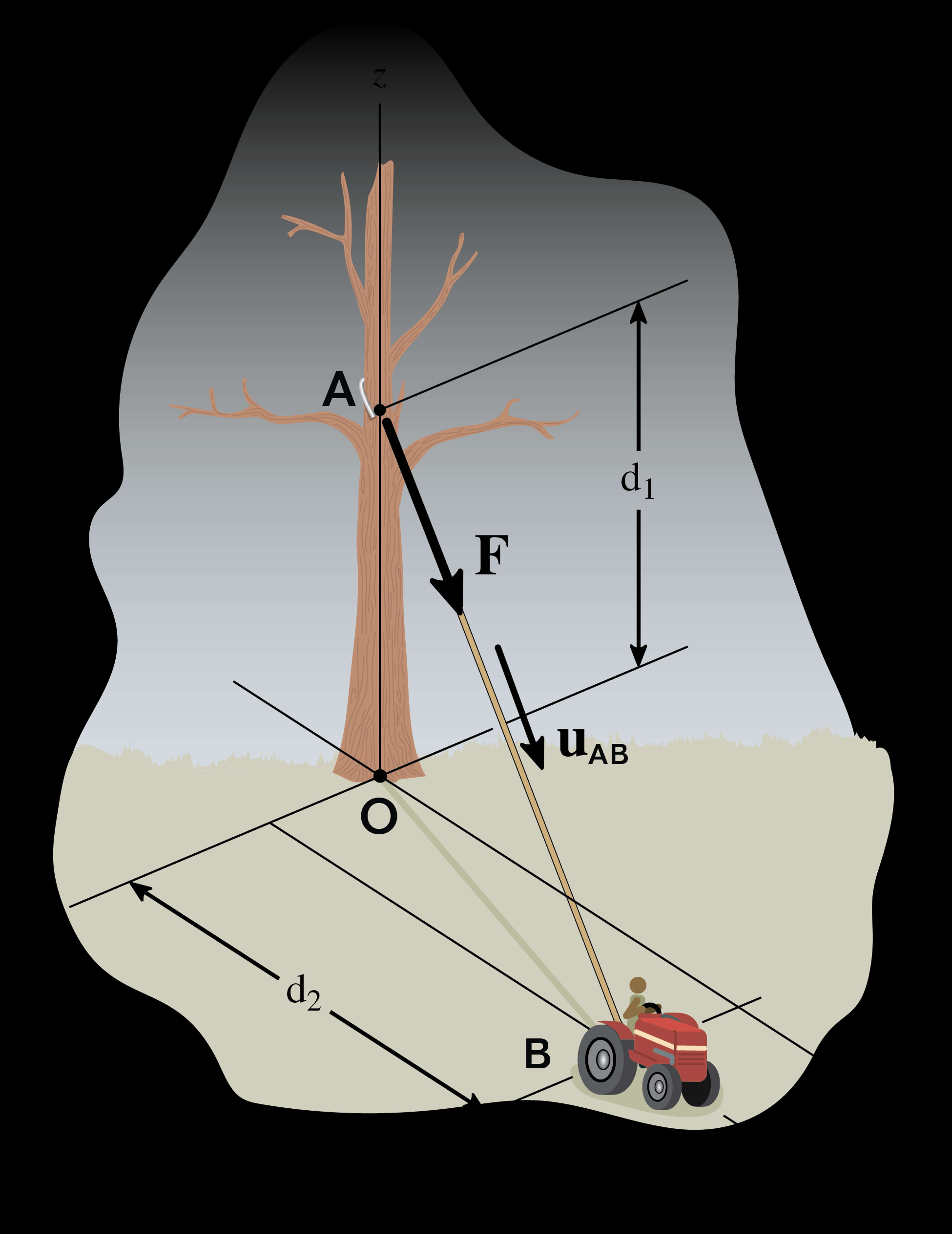 Pushing Tree Force Solved A tractor pulls a tree with force 5kN. Find the | Chegg.com