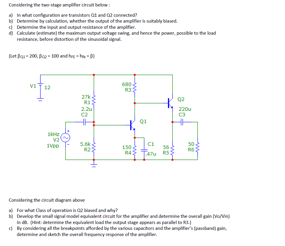 non investing transistor voltage amplifier circuit