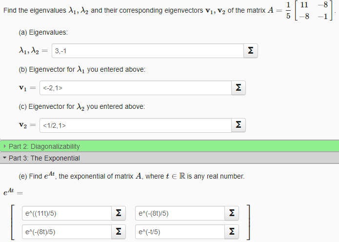 Solved Find the eigenvalues 11, 12 and their corresponding | Chegg.com