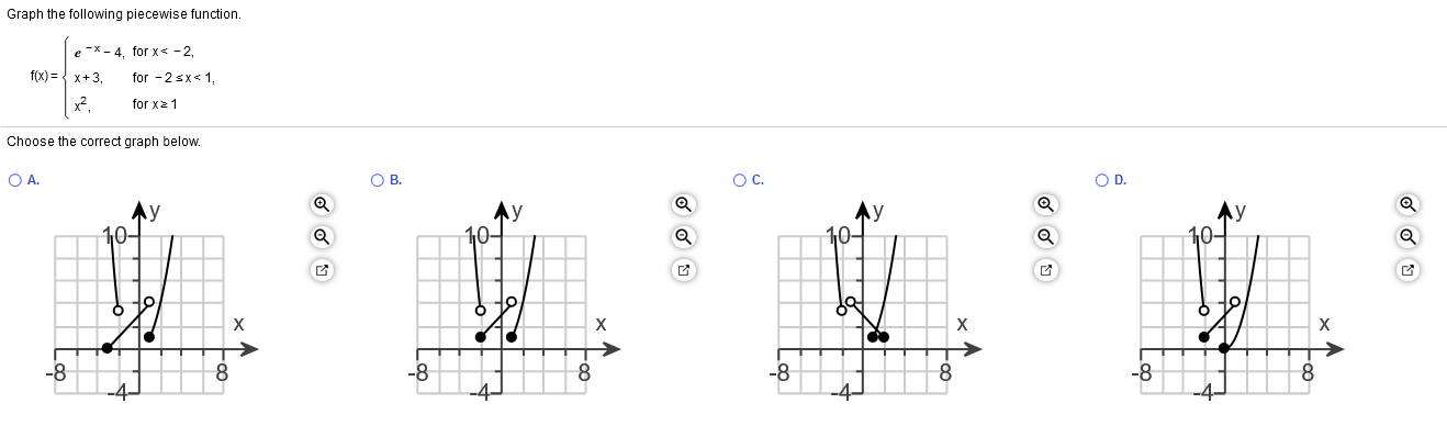 Solved Graph the following piecewise function. -x-4, for x