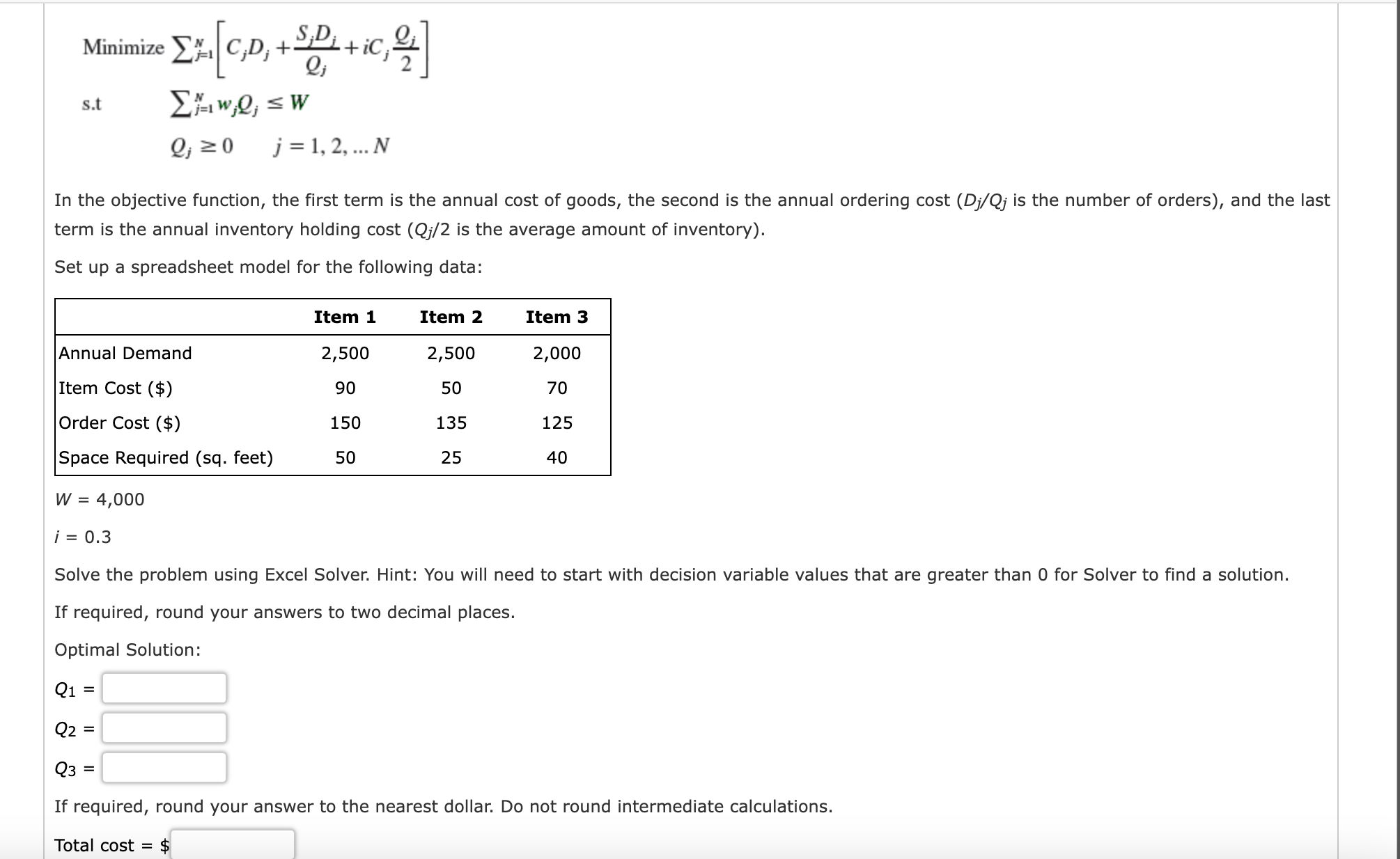 Solved The Economic Order Quantity (EOQ) ﻿model Is A | Chegg.com