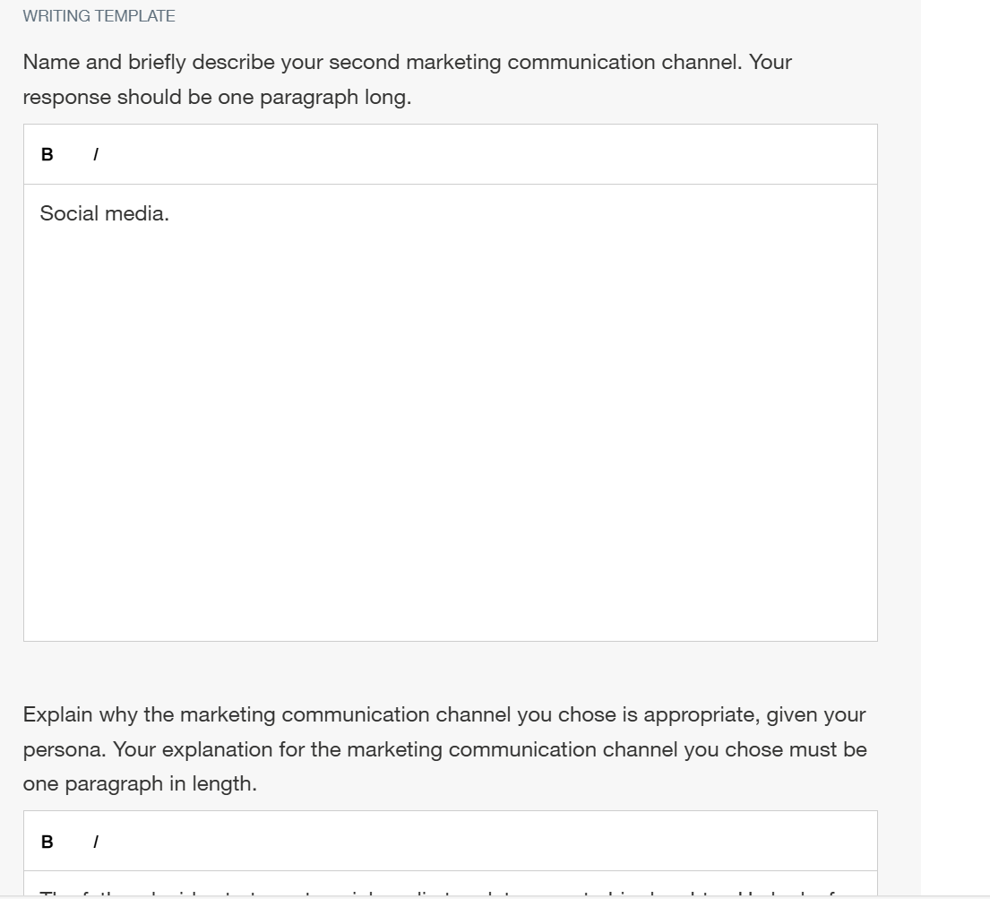 Solved WRITING TEMPLATEName and briefly describe your second