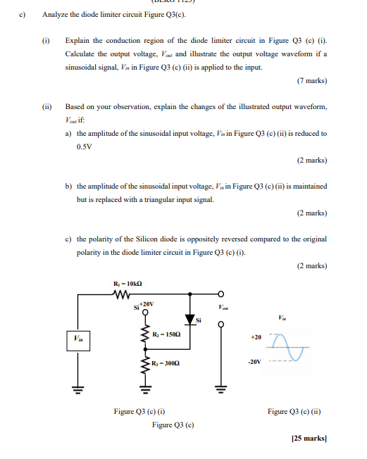 Solved QUESTION 3 For diode circuit in Figure Q3 (a), | Chegg.com