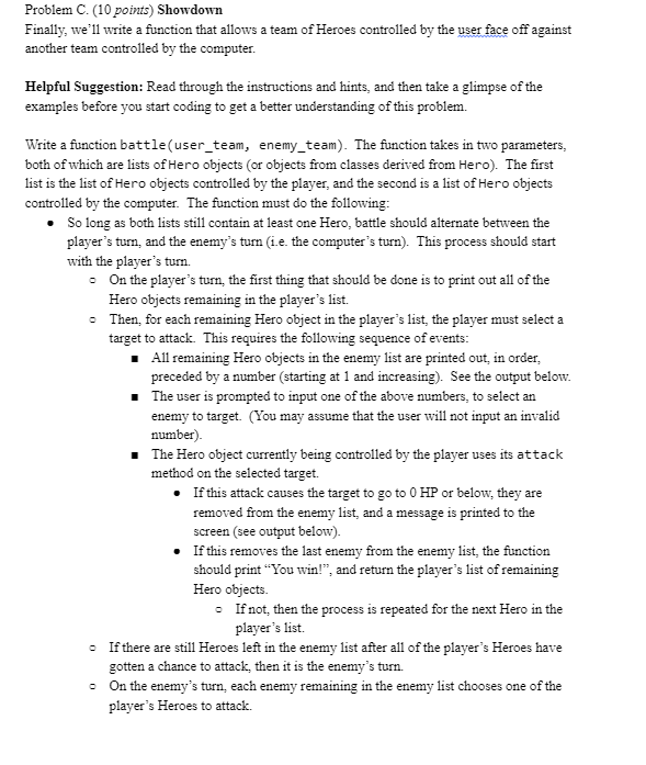 Solved Please do problems B and C in python, no imported | Chegg.com
