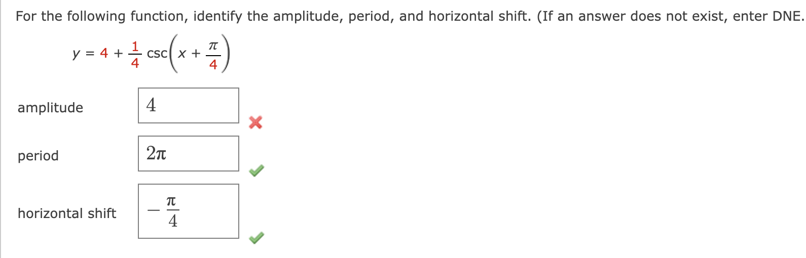 Solved For The Following Function, Identify The Amplitude, | Chegg.com