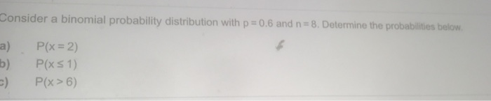 Solved Consider a binomial probability distribution with p | Chegg.com