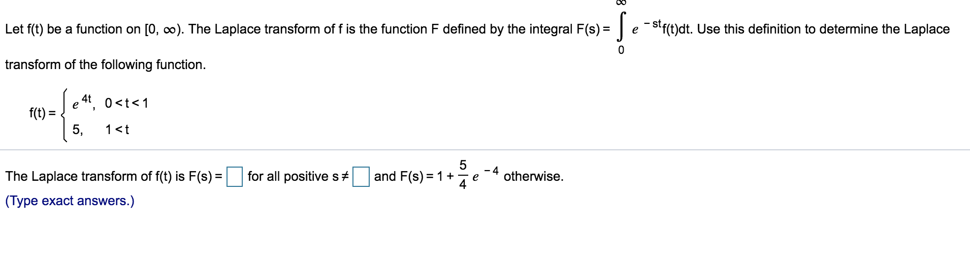 Solved Let f(t) be a function on [0, 0). The Laplace | Chegg.com