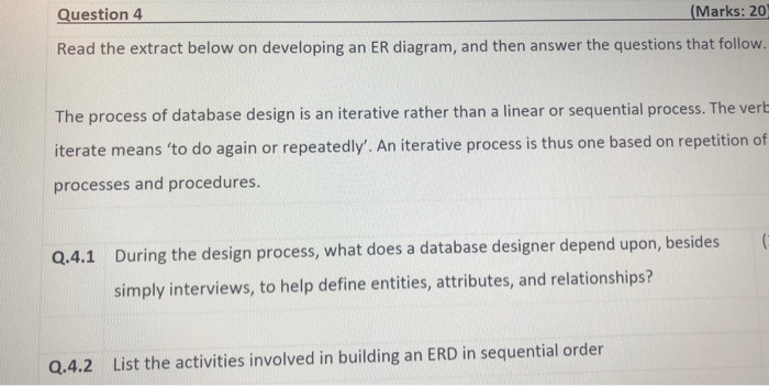 Solved Question 4 (Marks: 20 Read the extract below on | Chegg.com