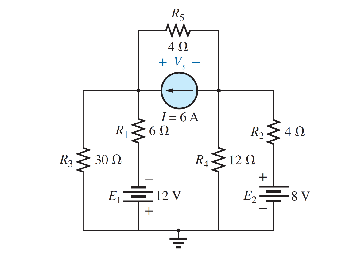 Solved For the circuit below:Find Vs using superposition | Chegg.com