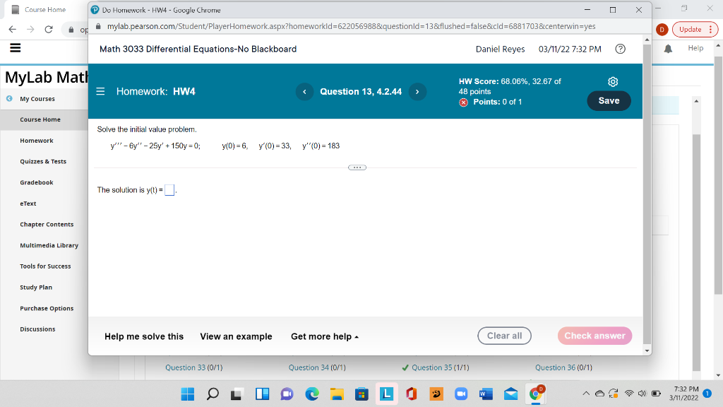 Solved Course Home 0 X Do Homework - HW4 - Google Chrome | Chegg.com