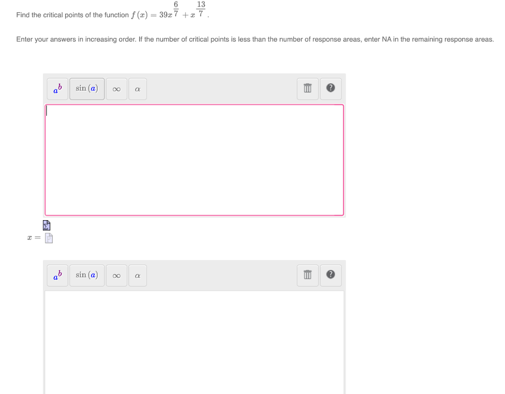 Solved 6 13 Find the critical points of the function f (x) = | Chegg.com