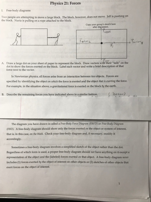 40 Drawing Free Body Diagrams Worksheet Answers Physics Classroom