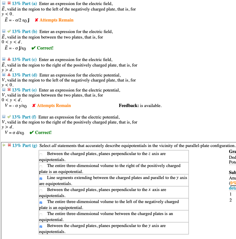 Solved (13%) Problem 6: Two very large parallel plates are | Chegg.com