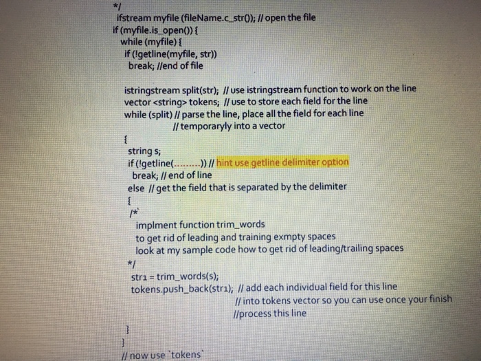 Solved Write a program read a input file and store the | Chegg.com