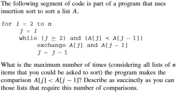 Solved The following segment of code is part of a program | Chegg.com