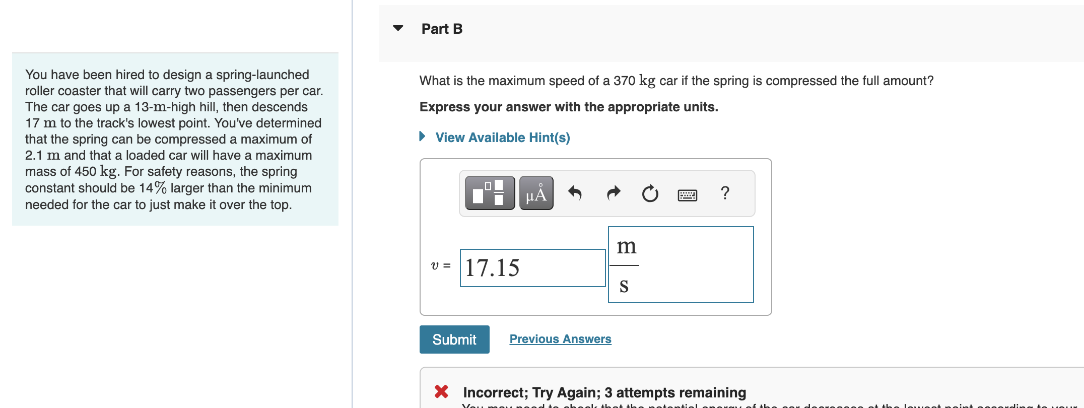 Solved I Got Part A Correct But I'm Struggling With Part B. | Chegg.com