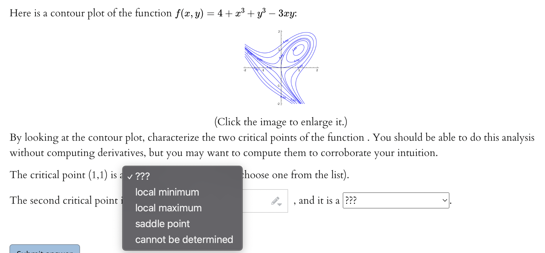 Solved Here is a contour plot of the function | Chegg.com