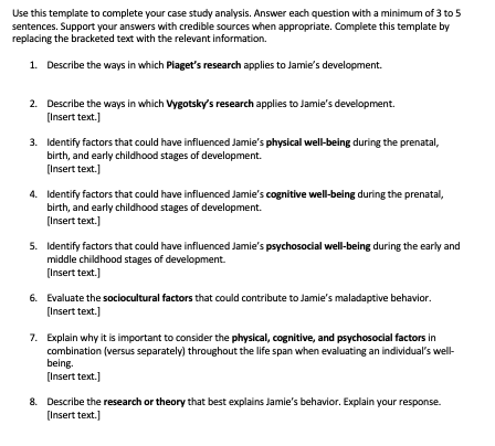 case study question template