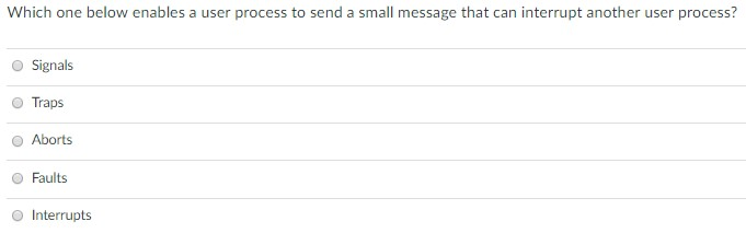 Solved Which one below enables a user process to send a | Chegg.com