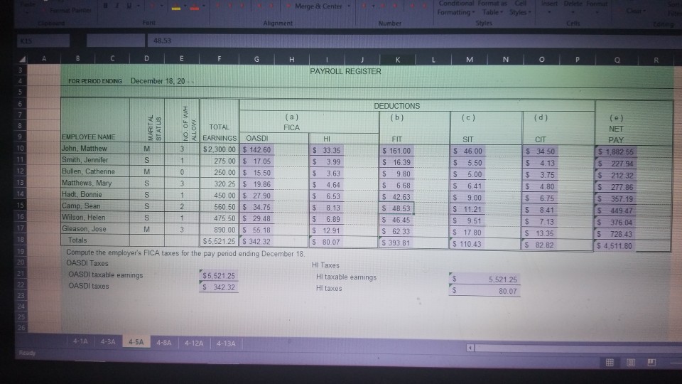 Solved 45A LO 3 The names of the employees of Hogan Thrift