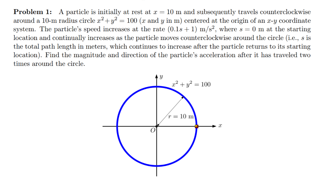 Solved Problem 1: A Particle Is Initially At Rest At X = 10 