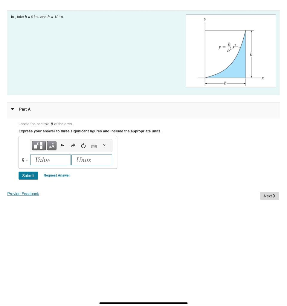 Solved In, Take B=9in. And H=12in. Part A Locate The | Chegg.com