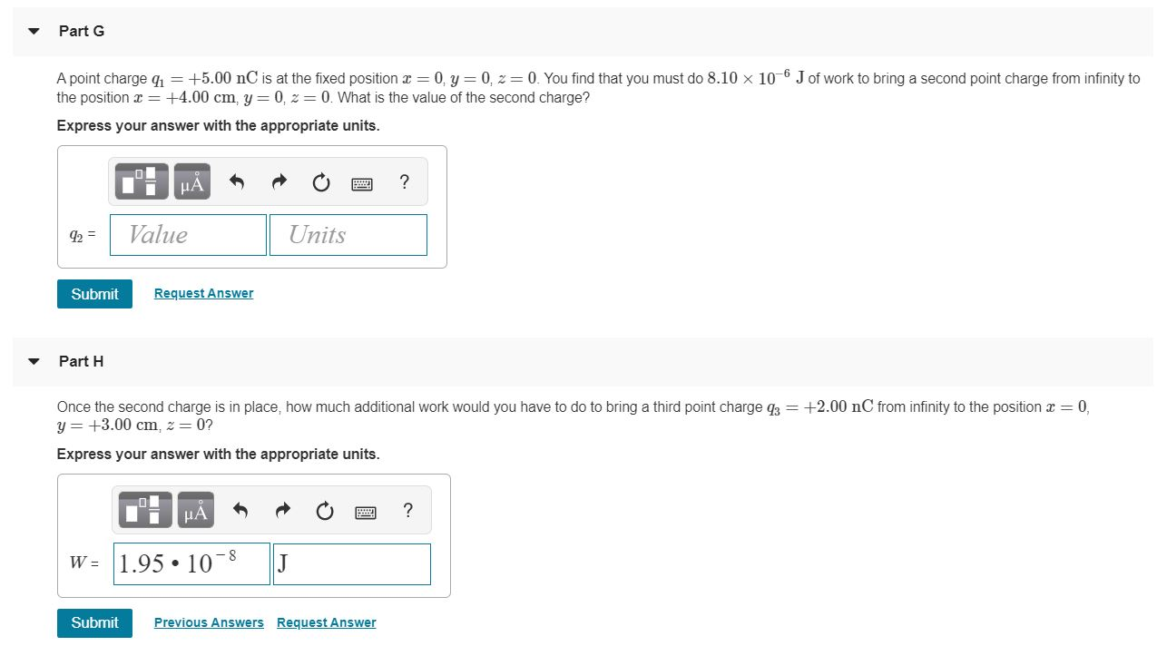 Solved Part G A Point Charge Q 5 00 Nc Is At The Fixed Chegg Com