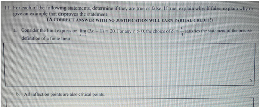 Solved 11. For Each Of The Following Statements, Determine | Chegg.com