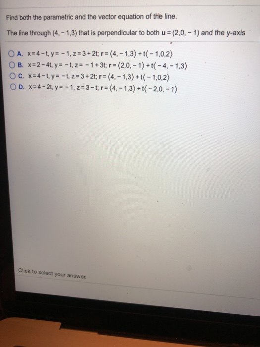 Solved Find both the parametric and the vector equation of | Chegg.com