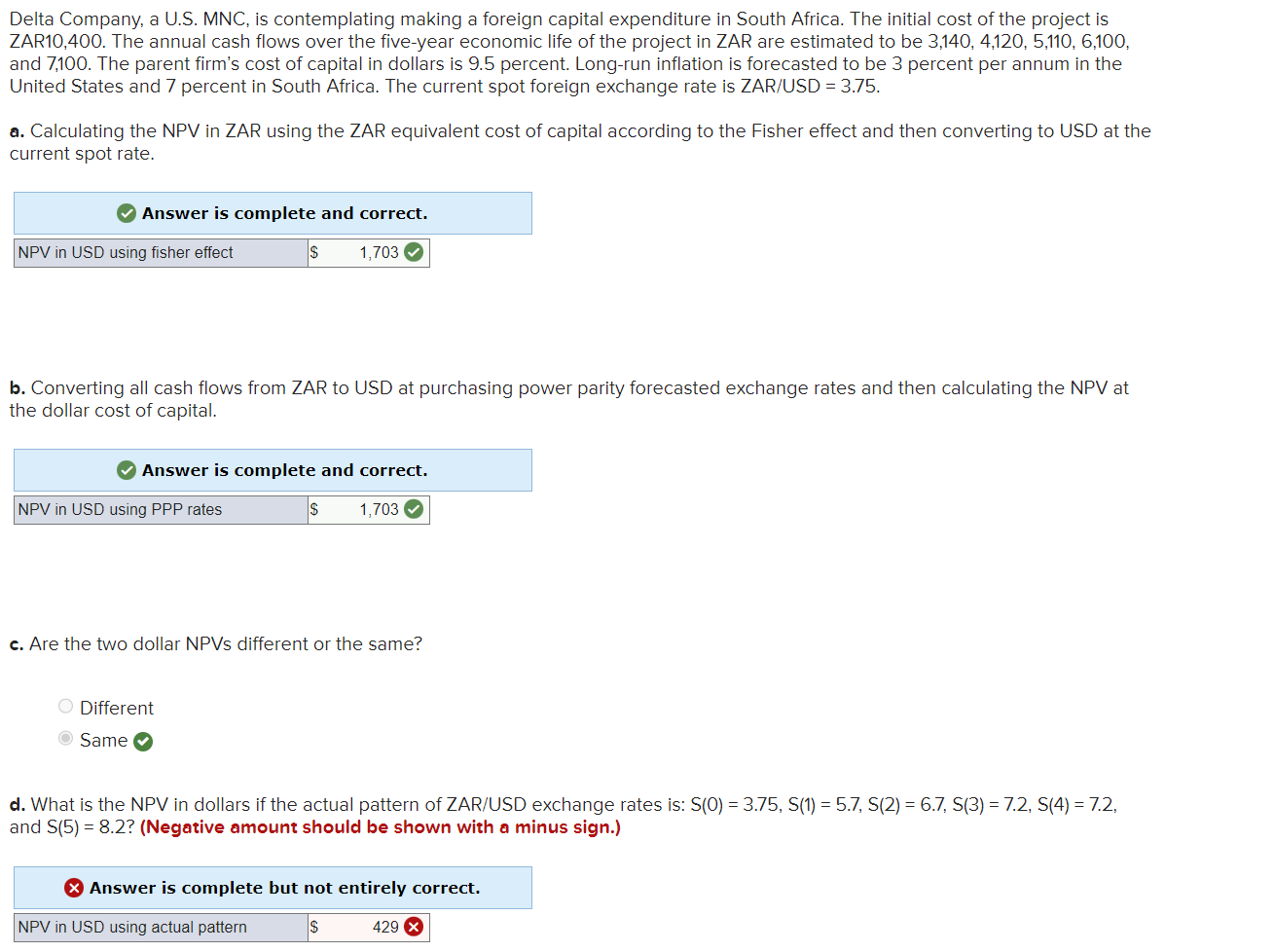 Solved Delta Company, a U.S. MNC, is contemplating making a | Chegg.com
