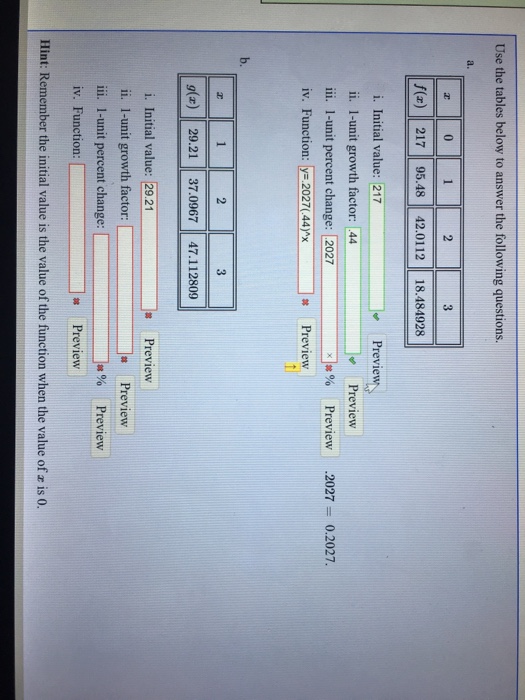 Solved Use the tables below to answer the following | Chegg.com
