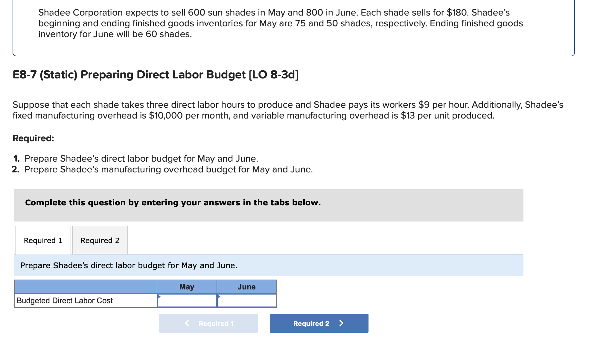 Solved Shadee Corporation expects to sell 600 sun shades in
