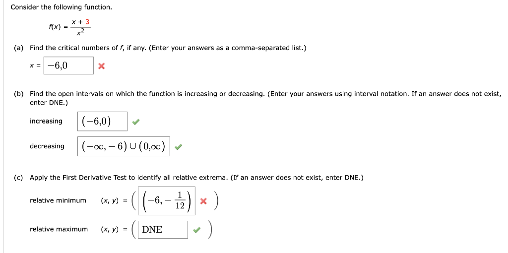 Solved Consider the following function. X + 3 f(x) = (a) | Chegg.com